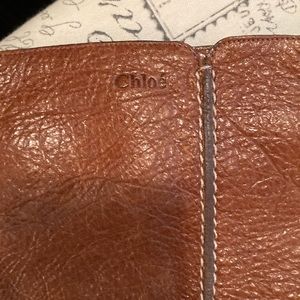 Chloe soft brown leather mid calf boot with round toe.